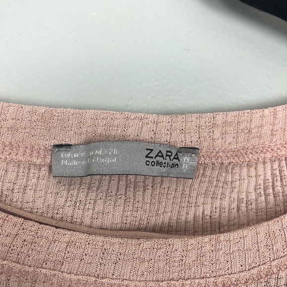 Zara Womens Basic Ribbed Blush Asymmetrical Top - Picture 7 of 8